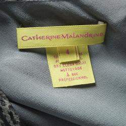 Catherine Malandrino Multicolor Printed Ruffle Detail Draped Dress S