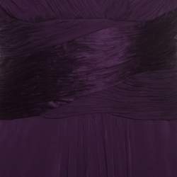 Catherine Malandrino Purple Silk Gathered Bodice Detail Sleeveless Dress M