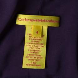 Catherine Malandrino Purple Silk Gathered Bodice Detail Sleeveless Dress M