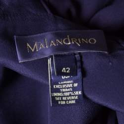 Malandrino Black Silk Plisse Bodice Detail Embellished Sleeveless A Line Dress M