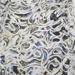 مملوكة مسبقًا فستان كاثرين مالاندرين حرير مطبوع متعدد الألوان بديرابيه وأكمام مكشكشة S