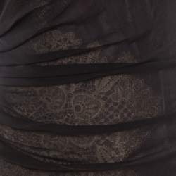 Pre Owned فستان كاثرين مالاندرينو بلا اكمام مكشكش بطبقات تول أسود M