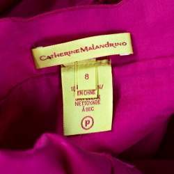 Catherine Malandrino Pink Cotton Eyelet Trim Detail Halter Dress M 