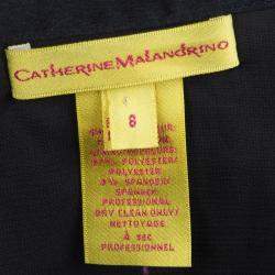 Pre Owned تنورة ميني كاثرين مالاندرينو حرير أسود مكشكش M