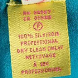 Catherine Malandrino Jade Green Cut Work Detailed Silk Blouse S