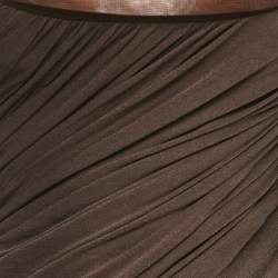 Pre Owned فستان سي دوت دام جيرسي بني وتول معدني كوب ديسا مقاس صغير (سمول)