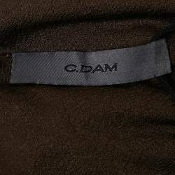 Pre Owned فستان سي دوت دام جيرسي بني وتول معدني كوب ديسا مقاس صغير (سمول)