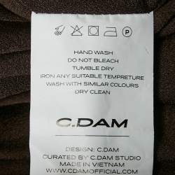 Pre Owned فستان سي دوت دام جيرسي بني وتول معدني كوب ديسا مقاس صغير (سمول)