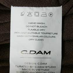 Pre Owned فستان سي دوت دام جيرسي بني وتول معدني كوب ديسا مقاس صغير (سمول)