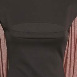 مملوكة مسبقًا C.dam Black/Brown Jersey Draped Maxi Dress S 