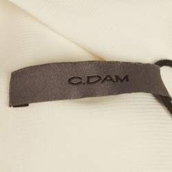 Pre Owned فستان قصير سي دوت دام جيبونة فقاعية منتفخة جيرسيه أبيض مقاس صغير (إكس سمول)