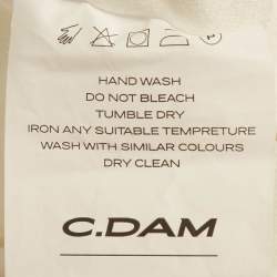 Pre Owned C.Dam White Jersey Draped Ruched Maxi Dress XS