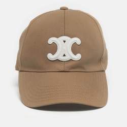 مملوكة مسبقًا Celine Beige Cotton Triomphe Baseball Cap M