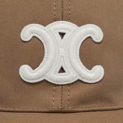 مملوكة مسبقًا Celine Beige Cotton Triomphe Baseball Cap M