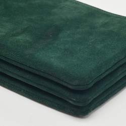 Celine Green Suede Solo Trio Cosmetic Pouch