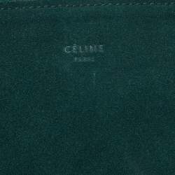 Celine Green Suede Solo Trio Cosmetic Pouch