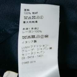 Pre Owned Celine Navy Blue Satin Applique Detail Track Pants M