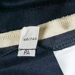 Pre Owned Celine Navy Blue Satin Applique Detail Track Pants M