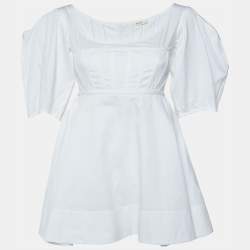 Celine White Cotton Corset Top M