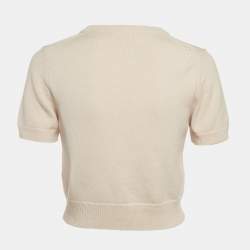 Pre Owned Celine Light Pink Cashmere Buttoned Top M