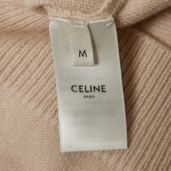 Pre Owned Celine Light Pink Cashmere Buttoned Top M