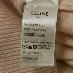 Pre Owned Celine Light Pink Cashmere Buttoned Top M