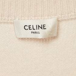 Pre Owned Celine Light Pink Cashmere Buttoned Top M