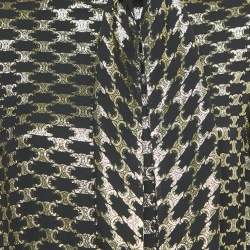 Celine Black Macadam Pattern Lurex Brocade Mini Dress S