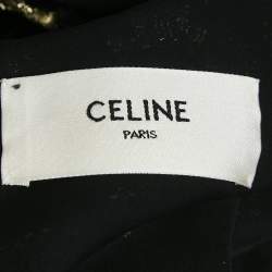 Celine Black Macadam Pattern Lurex Brocade Mini Dress S