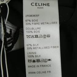 Celine Black Macadam Pattern Lurex Brocade Mini Dress S