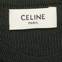 Pre Owned Celine Black Rib Knit Sleeveless Triomphe Tank Dress S