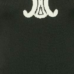 Pre Owned Celine Black Rib Knit Sleeveless Triomphe Tank Dress S