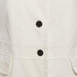 Pre Owned Celine White Cotton Button Front Coat L