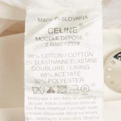 Pre Owned Celine White Cotton Button Front Coat L