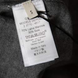 Pre Owned Celine Navy Blue and Grey Half and Half Sweater S