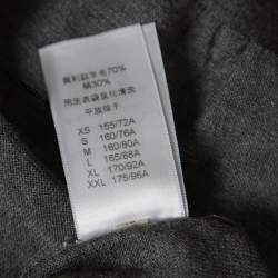 Pre Owned Celine Navy Blue and Grey Half and Half Sweater S