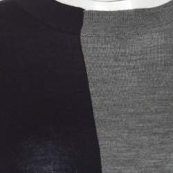 Pre Owned Celine Navy Blue and Grey Half and Half Sweater S