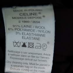 Celine Brown Wool Wide Leg Trousers S