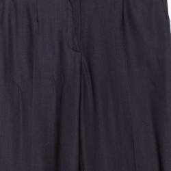 Celine Brown Wool Wide Leg Trousers S