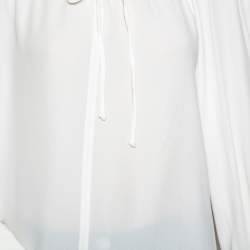 Pre Owned Celine Off White Crepe Off Shoulder Oversized Tunic S