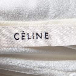 Pre Owned Celine Off White Crepe Off Shoulder Oversized Tunic S