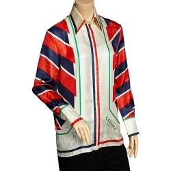 Pre Owned Celine Multicolor Printed Silk Button Front Shirt S