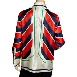 Pre Owned Celine Multicolor Printed Silk Button Front Shirt S