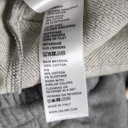 Pre Owned Celine Grey Cotton Logo Printed Sweatpants S
