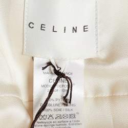 Celine Metallic Rose Gold Python Belted Knee Length Coat L