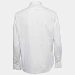 Celine White Cotton Button Front Full Sleeve Shirt M