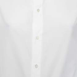 Celine White Cotton Button Front Full Sleeve Shirt M