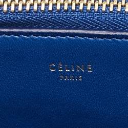 Pre Owned Celine Blue Python and Leather Small Trio Zip Crossbody Bag