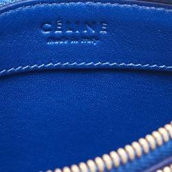 Pre Owned Celine Blue Python and Leather Small Trio Zip Crossbody Bag