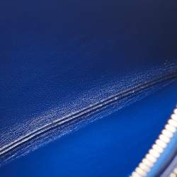 Pre Owned Celine Blue Python and Leather Small Trio Zip Crossbody Bag